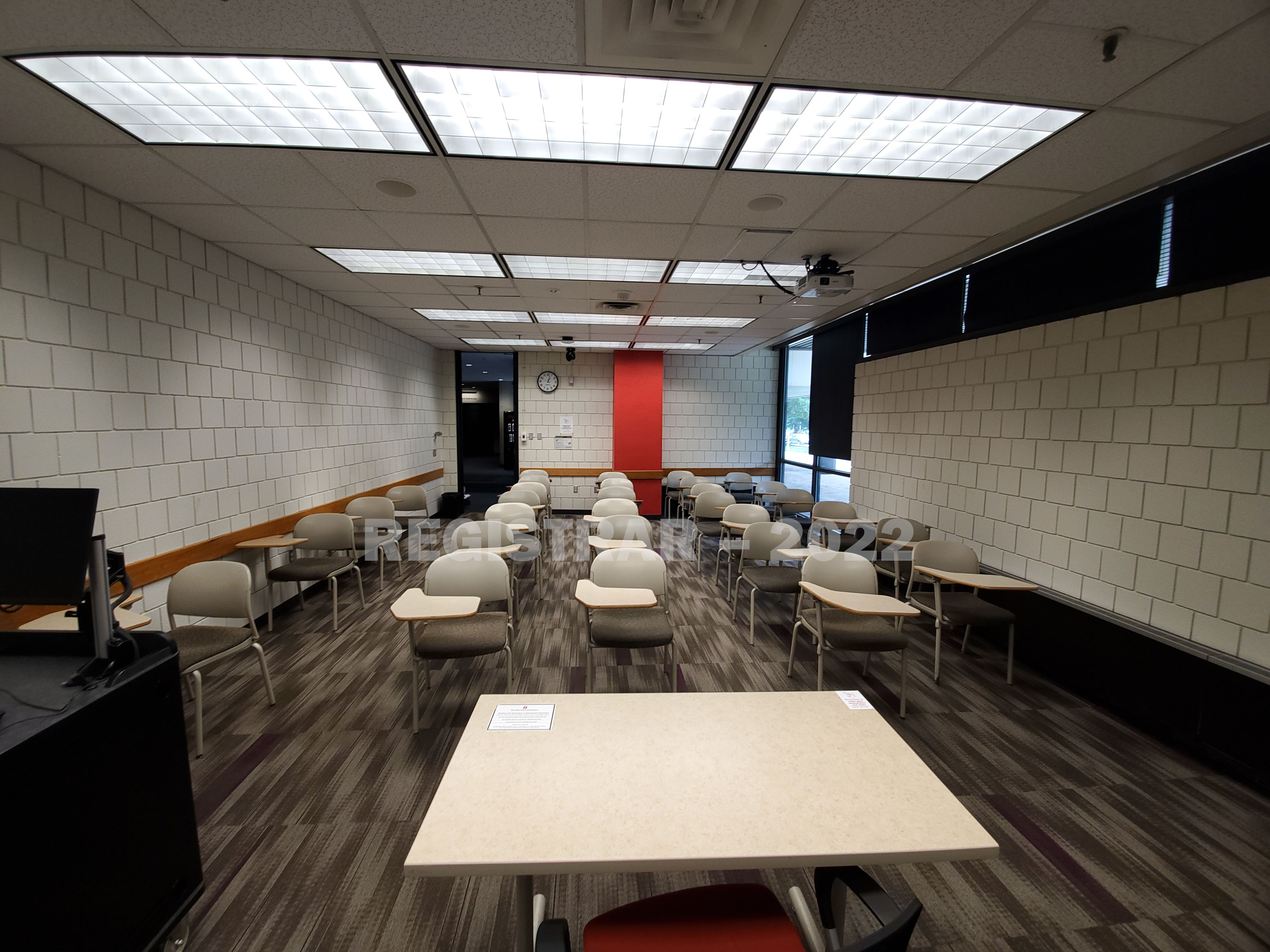 Kottman Hall room 116 ultra wide angle view from the front of the room