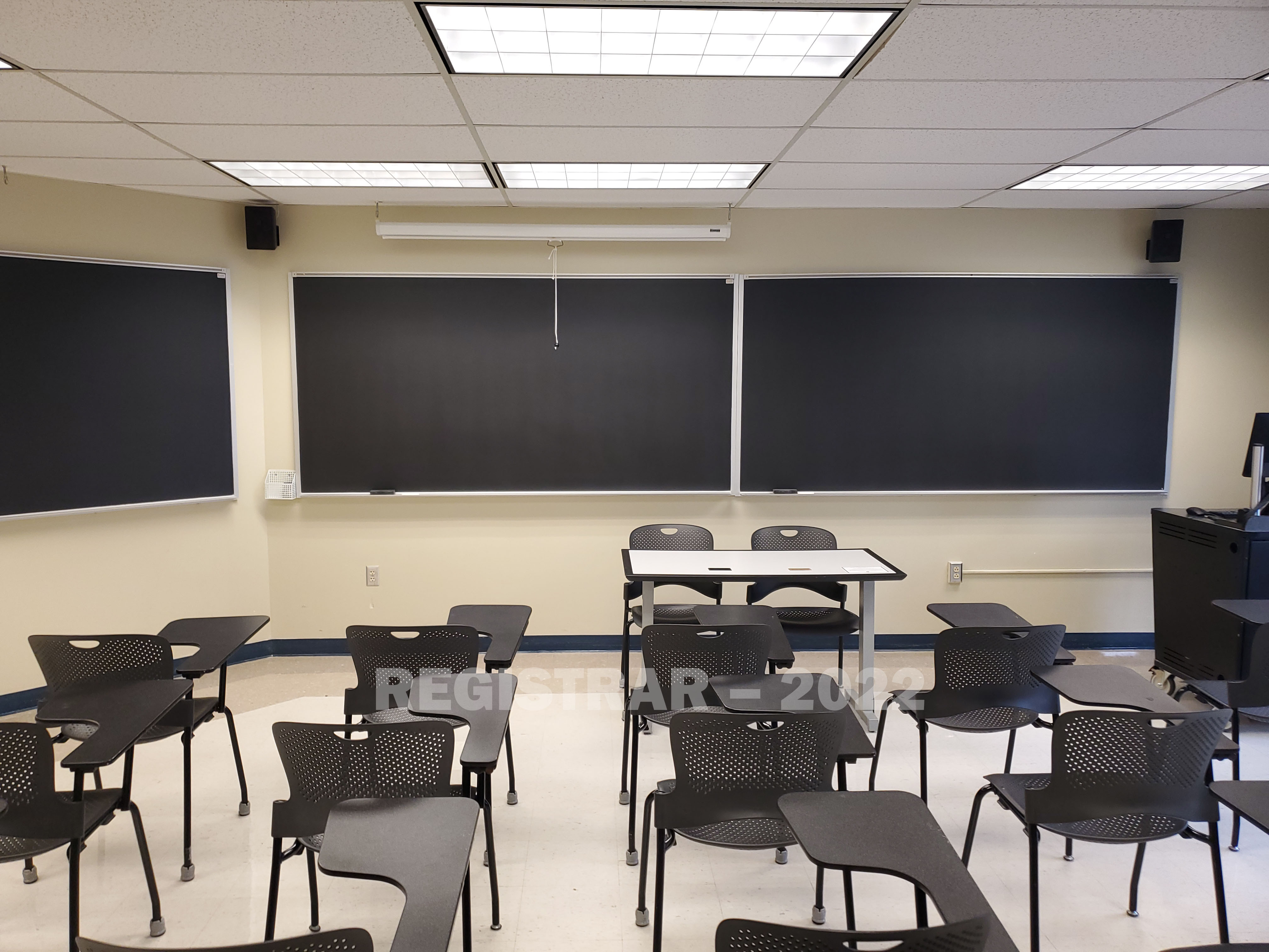 Enarson Classroom Building room 230 view from the back of the room
