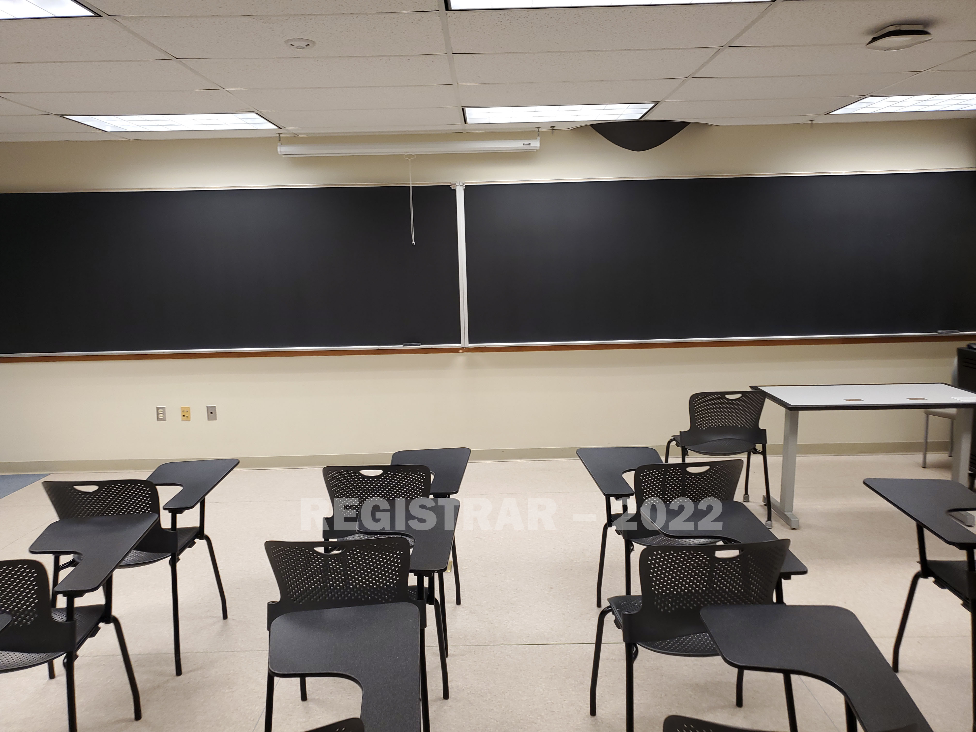 Enarson Classroom Building room 322 view from the back of the room