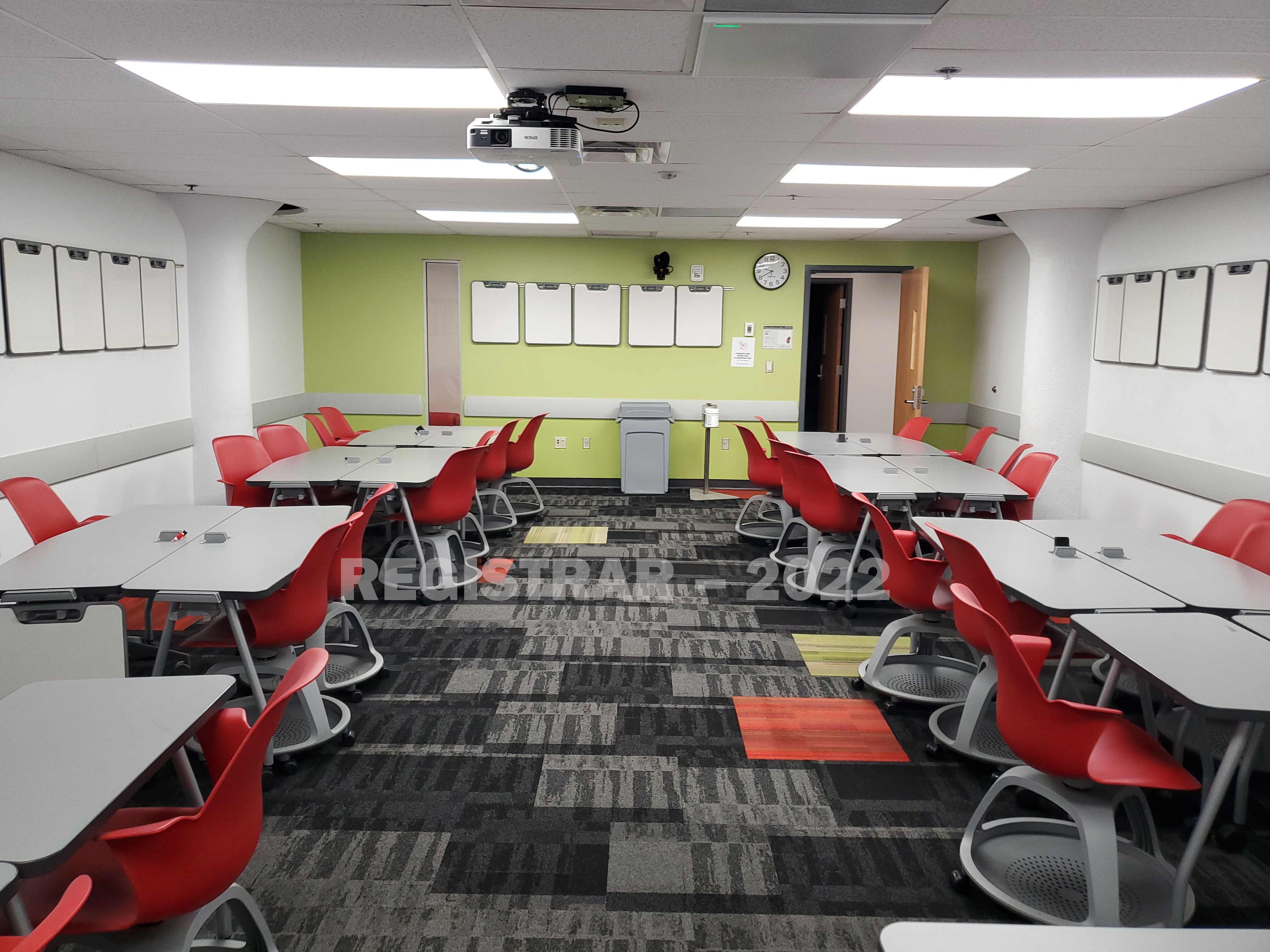 Enarson Classroom Building room 14 view from the front of the room