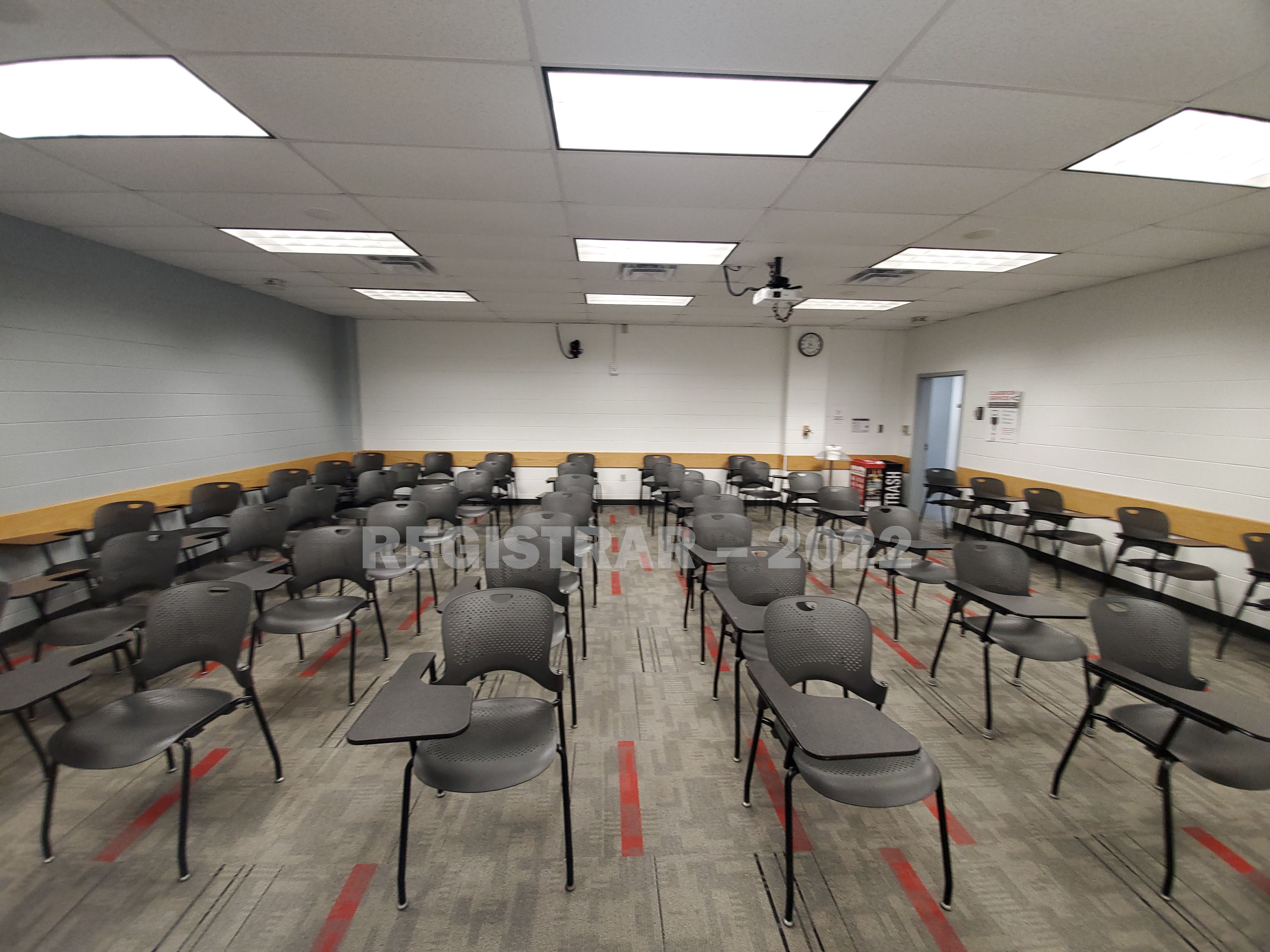 University Hall room 38 front of room ultra wide angle view