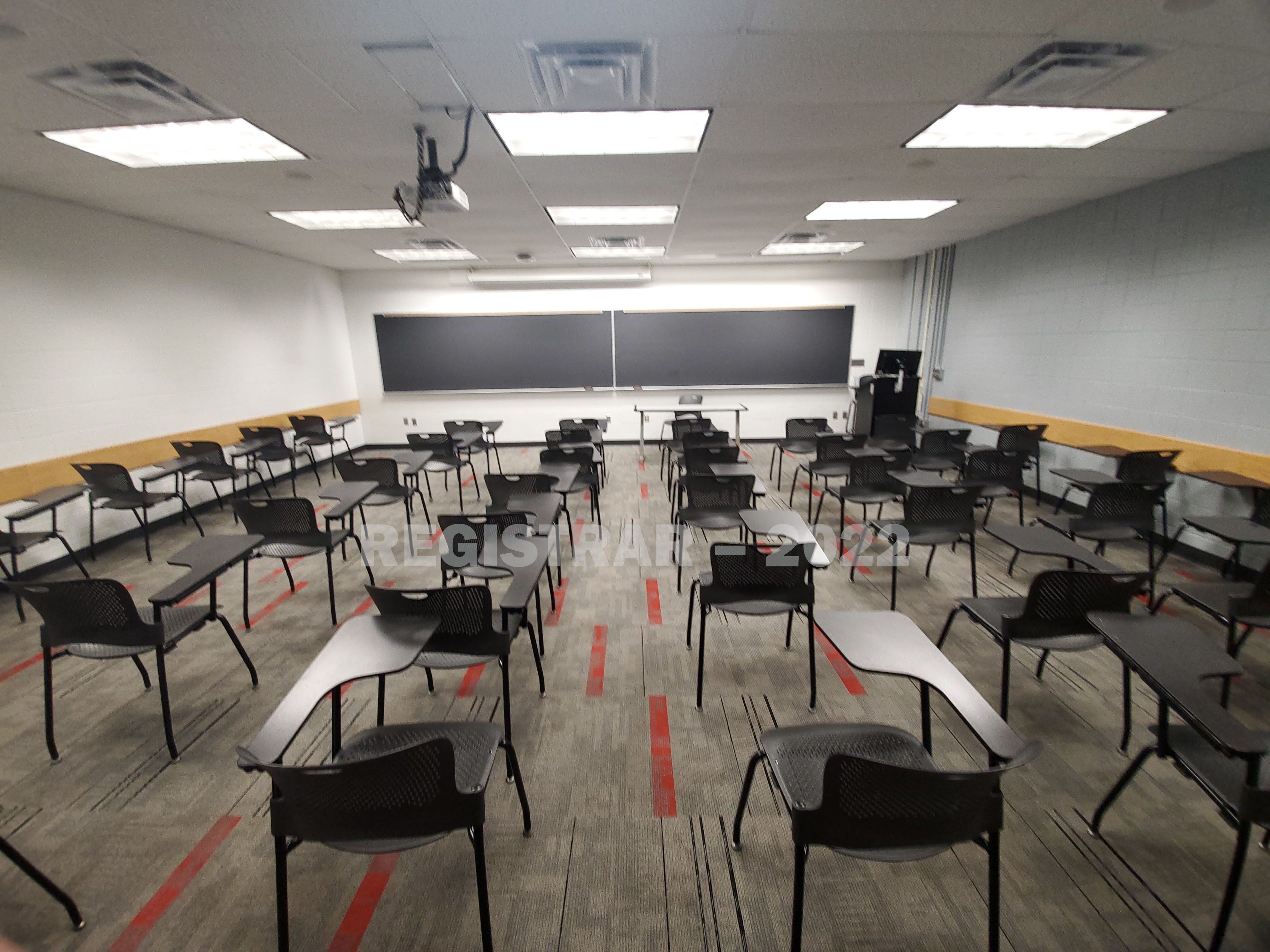 University Hall room 38 back of room ultra wide angle view