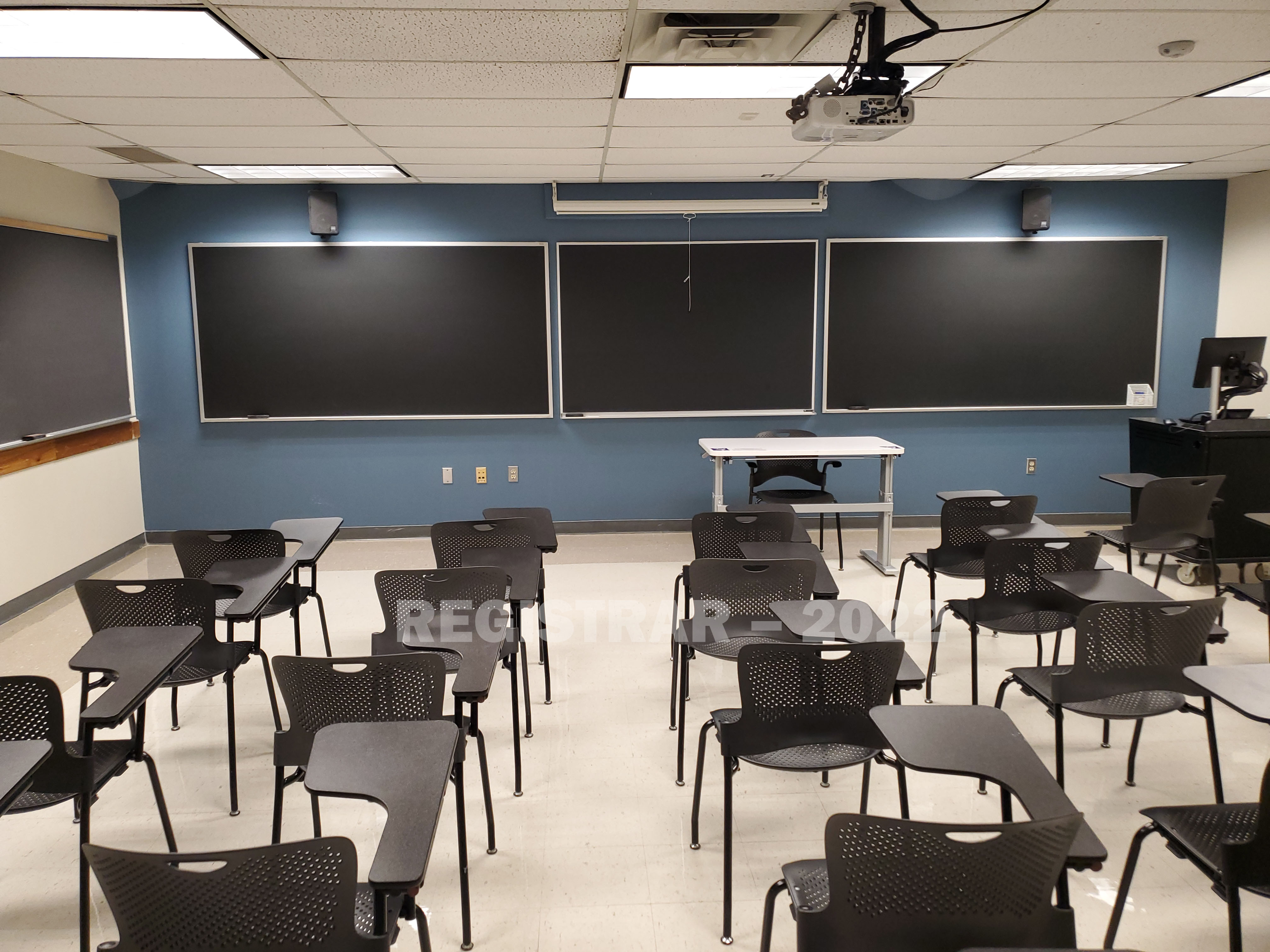 Enarson Classroom Building room 245 view from the back of the room