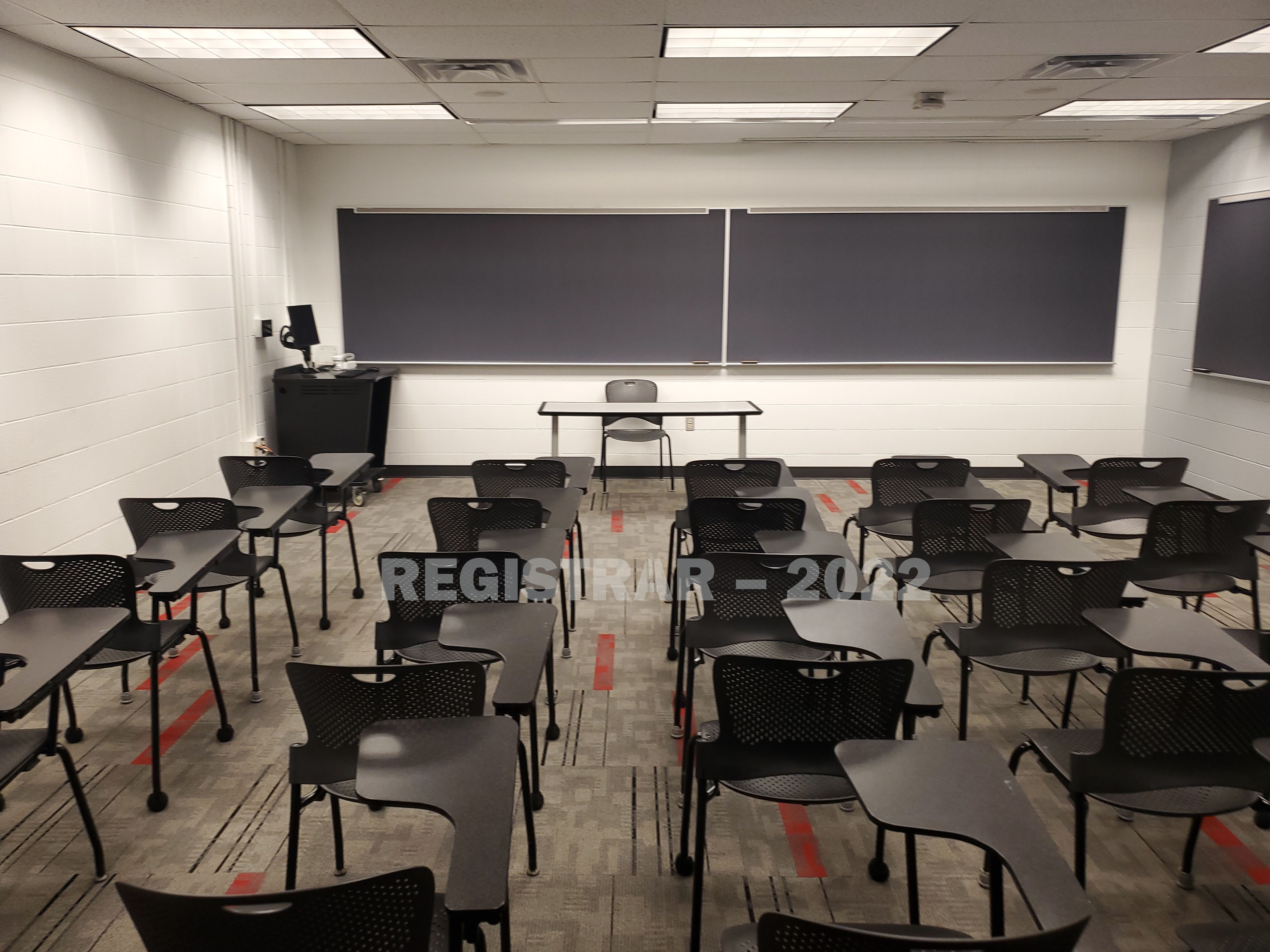 University Hall room 47 view from the back of the room