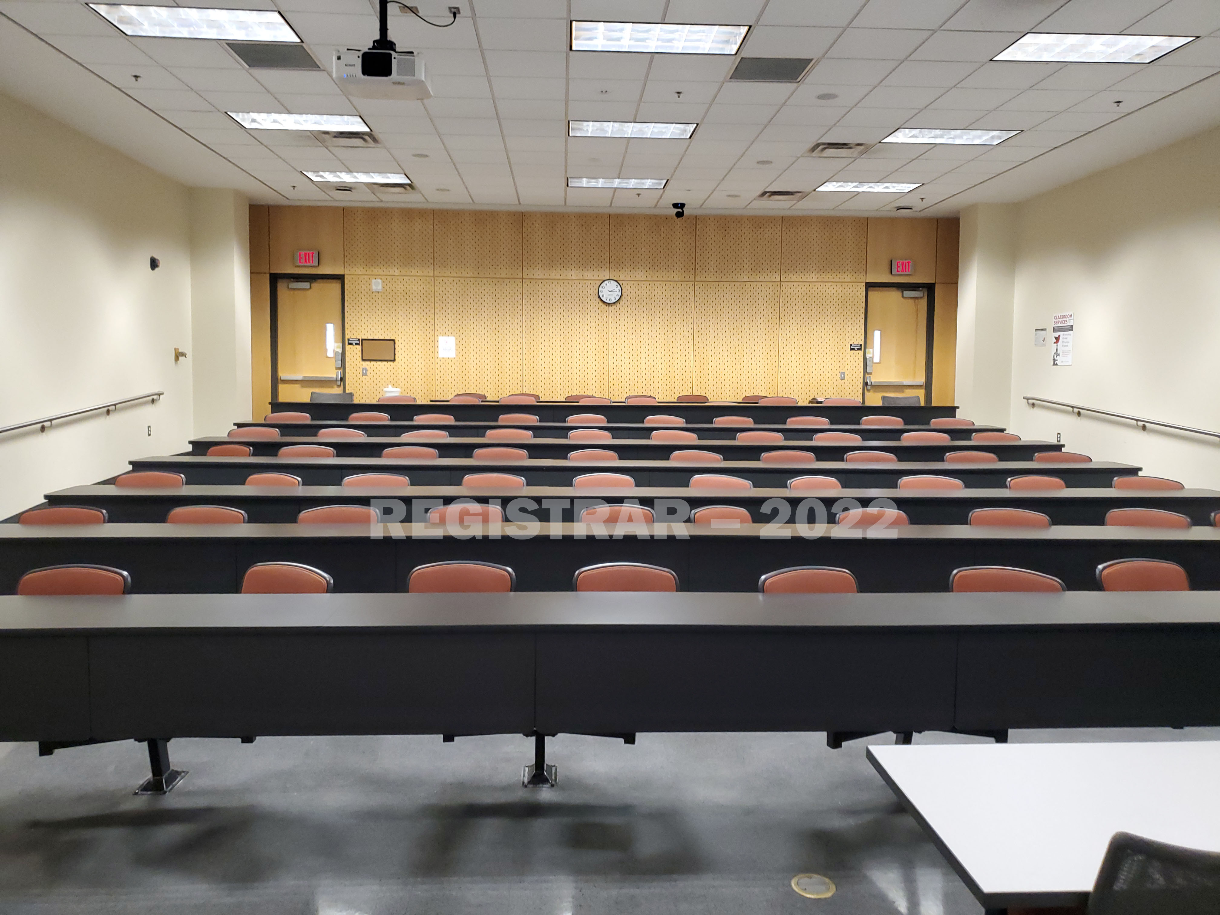 Scott Lab room East 125 view from the front of the room