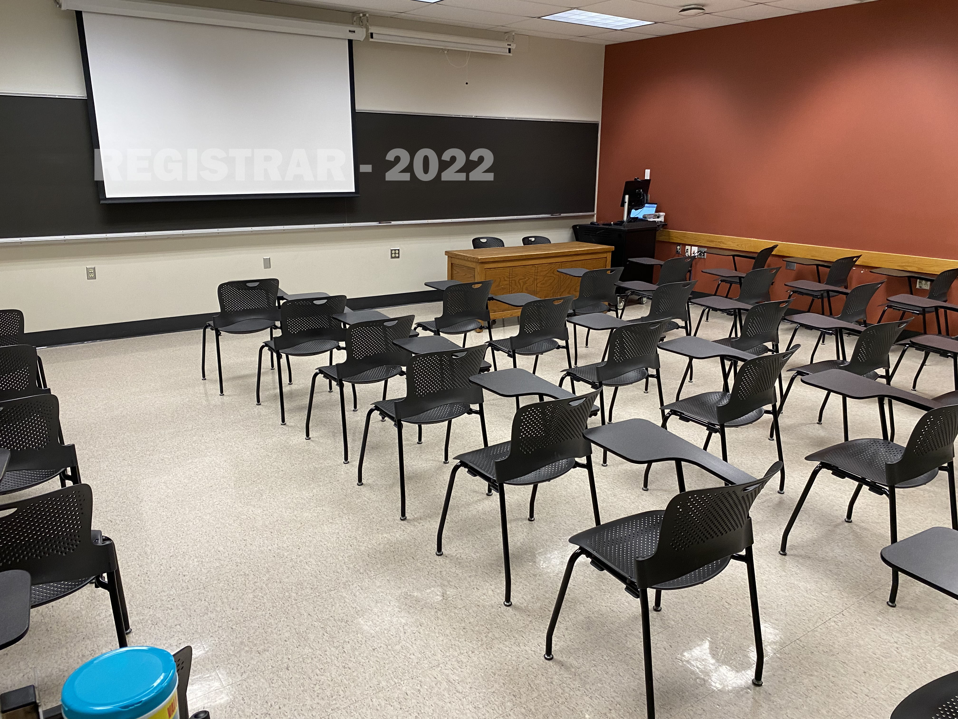 Mendenhall Laboratory room 174 view from the back of the room