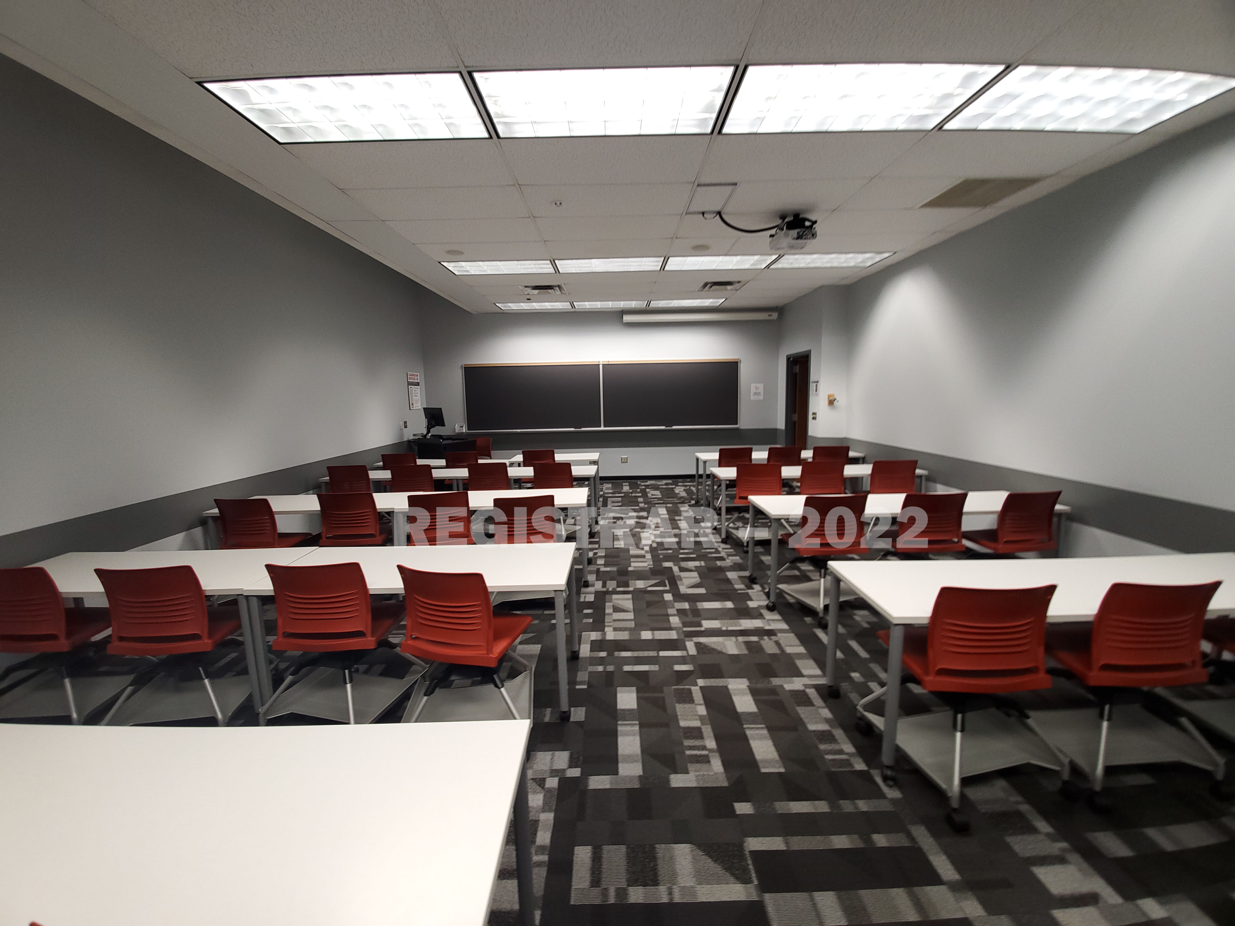 Derby Hall room 48 ultra wide angle view from the back of the room