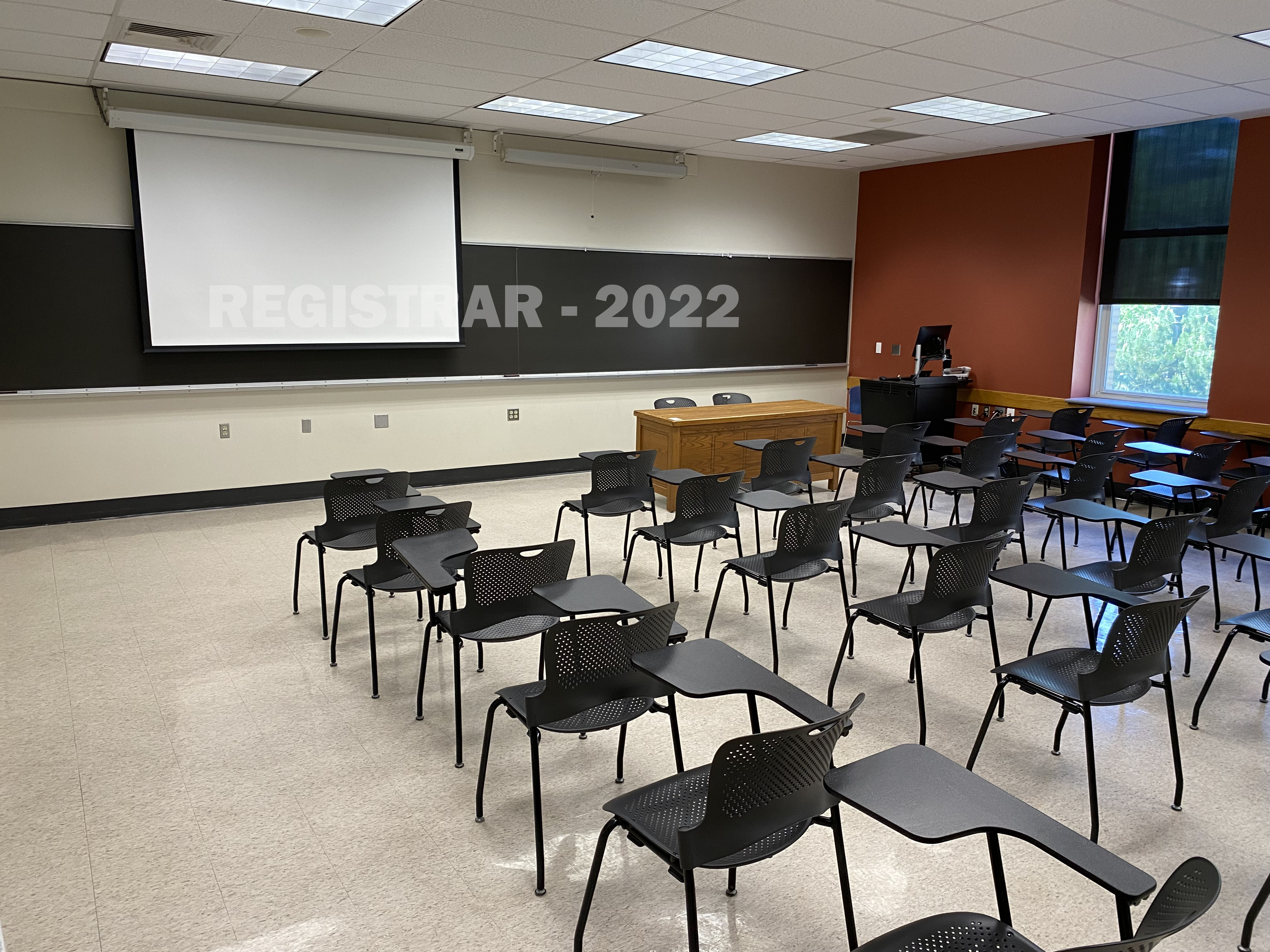 Mendenhall Laboratory room 173 view from the back of the room